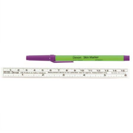 Marker Skin Surgical Devon™ Gentian Violet Standard Tip Flexible Ruler Labels Sterile (25/BX 4BX/CS) Cardinal by Cardinal  ID 31145777
